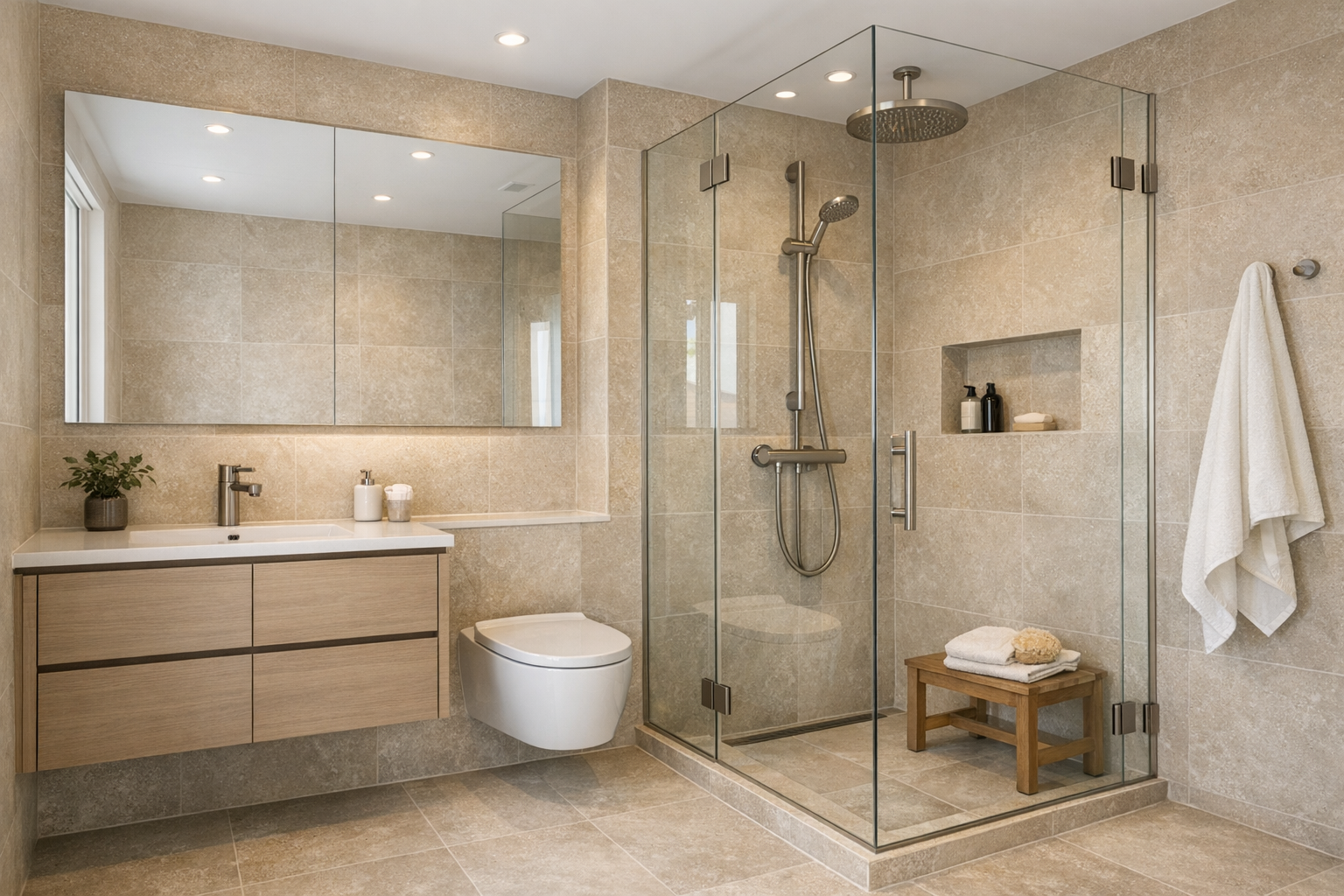 Demobild av badrumsrenovering